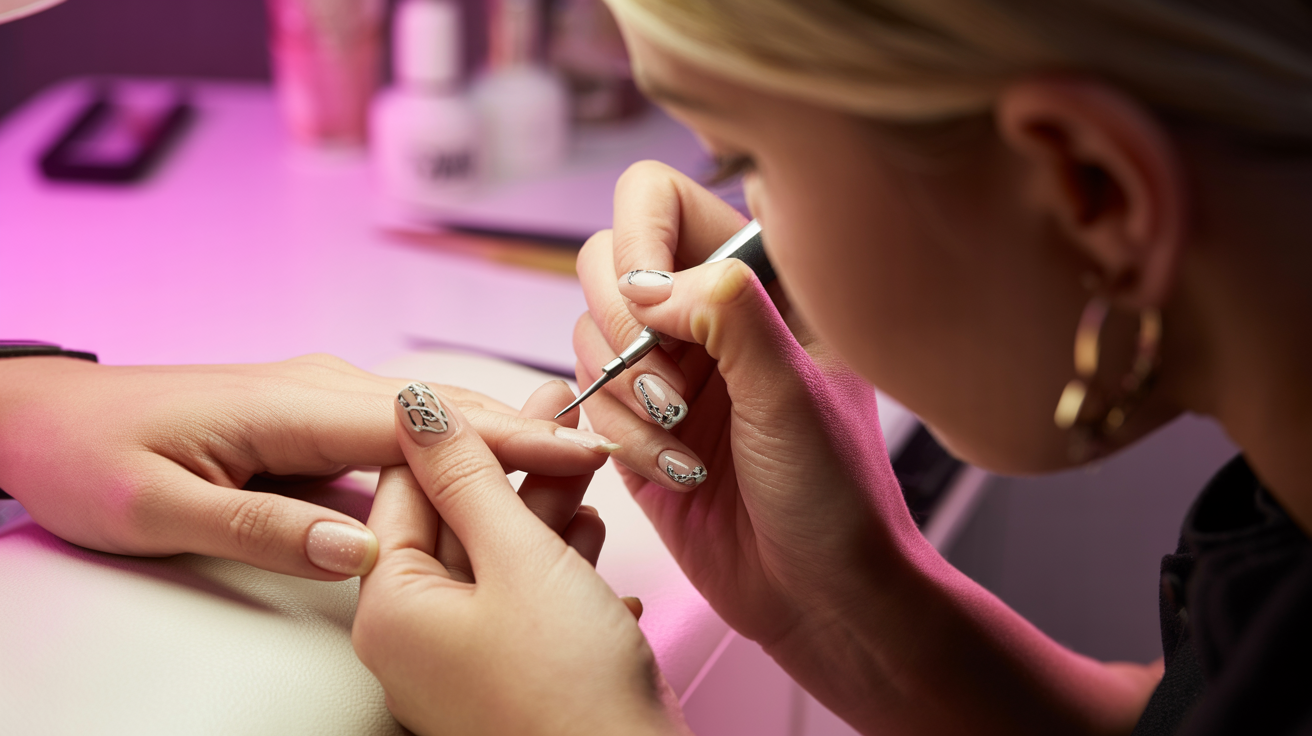 Beautiful nail art close-up