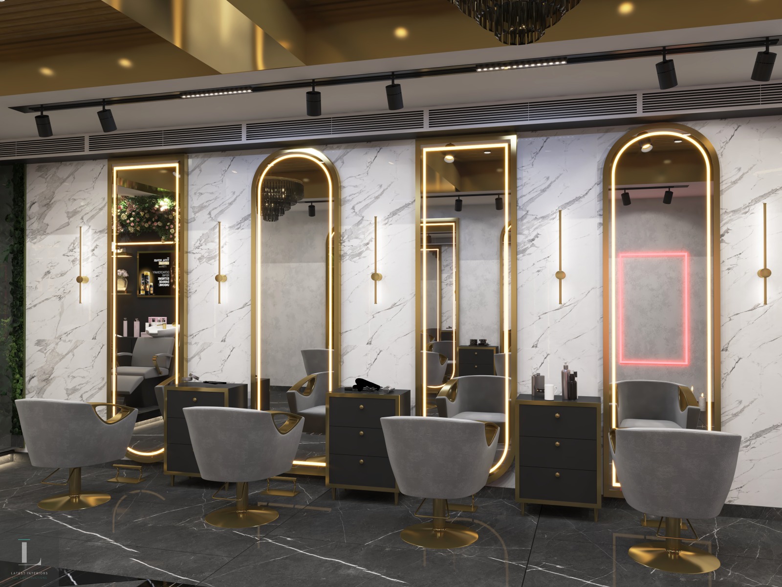 Modern upscale salon interior